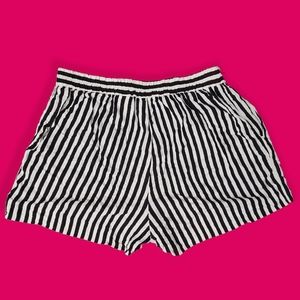 H&M Black and White Striped Shorts